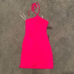 Halter pink mini dress